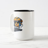 Laufband-Muffin Zweifarbige Tasse (Vorderseite Links)