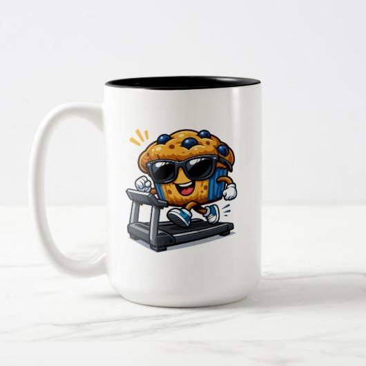Laufband-Muffin Zweifarbige Tasse (Links)