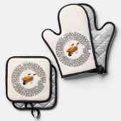 Laufbartendrift, Brenout Ofenhandschuh & Topflappen-Set (Vorderseite/Rückseite)