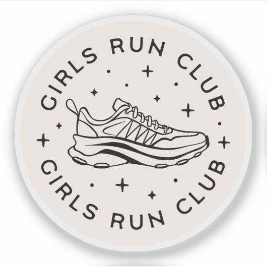 Laufclub für Mädchen Aufkleber (Vorderseite)