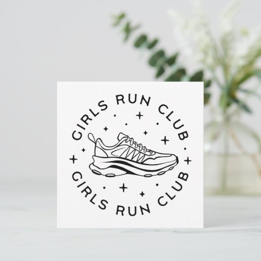 Laufclub für Mädchen Einladung (Stehend Vorderseite)