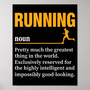 Laufdefinition Humor-Marathon Lustiger Athlet Ru Poster