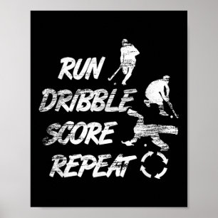 Laufdribbling-Torwiederholung Feldhockeyspieler  Poster