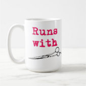 Läufe mit der Scherhaar-Stylist-Tasse Kaffeetasse (Links)