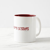 Läufe mit Scheren Zweifarbige Tasse (VorderseiteRechts)