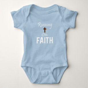 Laufen auf Glauben Läufer Baby Strampler