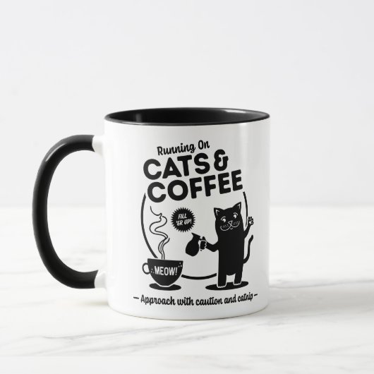 Laufen auf Katzen und Kaffee 11 oz. Combo Tasse (Links)