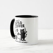 Laufen auf Katzen und Kaffee 11 oz. Combo Tasse (Vorderseite Links)