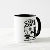 Laufen auf Katzen und Kaffee 11 oz. Combo Tasse (VorderseiteRechts)