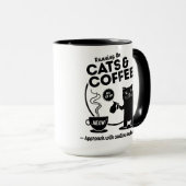 Laufen auf Katzen und Kaffee 15 oz. Combo Tasse (VorderseiteRechts)