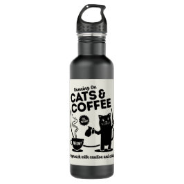Laufen auf Katzen und Kaffee Edelstahlflasche
