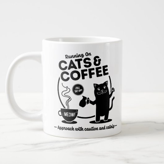 Laufen auf Katzen und Kaffee Jumbo-Tasse (Links)
