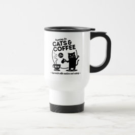 Laufen auf Katzen und Kaffee-Travel Mug Reisebecher
