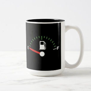 Laufen auf leeres zweifarbige tasse