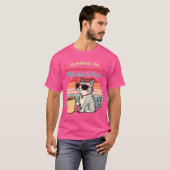 Laufen auf Vibes & Koffein - Cooles Katzenrücklauf T-Shirt (Vorne ganz)