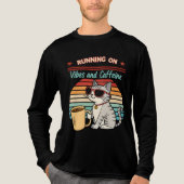Laufen auf Vibes & Koffein - Cooles Katzenrücklauf Tri-Blend Shirt (Vorderseite)