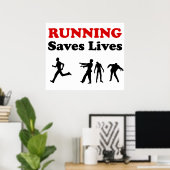 Laufen (aus Zombies) Rette Lives Poster (Heimbüro)