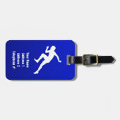 Laufen; Blau Gepäckanhänger (Vorderseite horizontal)