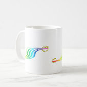 Laufen der Regenbogen-Herzen Kaffeetasse (Vorderseite Links)