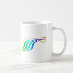 Laufen der Regenbogen-Herzen Kaffeetasse