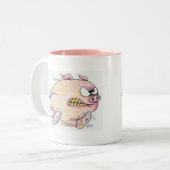 Laufen der Schwein-Kaffee-Tasse Zweifarbige Tasse (Vorderseite Links)