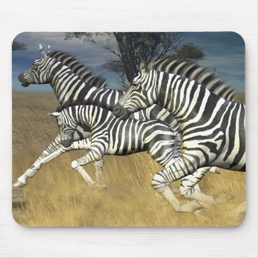 Laufen der Streifen, Zebra-Mausunterlage Mousepad (Vorne)