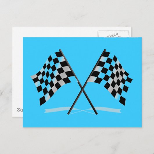 Laufen der Zielflaggen Postkarte (Vorne/Hinten)