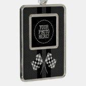 Laufen des Flaggen-Entwurfs auf Rahmen-Ornament Silber (Rechts)