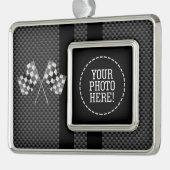 Laufen des Flaggen-Entwurfs auf Rahmen-Ornament Silber (Links)