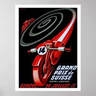 Laufen des Motorrades auf Geschwindigkeit, Poster