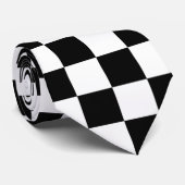 Laufen des Zielflagge-Muster-großen Schwarzen Krawatte (Gerollt)