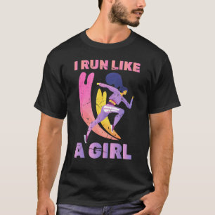 Laufen - Ein Mädchen läuft gerne - Marathon - Jogg T-Shirt
