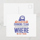 Laufen - Faultier Laufteam Postkarte (Vorne/Hinten)
