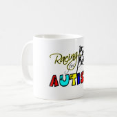 Laufen für Autismus-Tasse Kaffeetasse (Vorderseite Links)