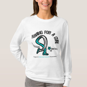 Laufen für einen Heilungs-Gebärmutterkrebs T-Shirt