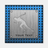 Laufen; gebürstetes Metall-Look Magnet (Vorne)