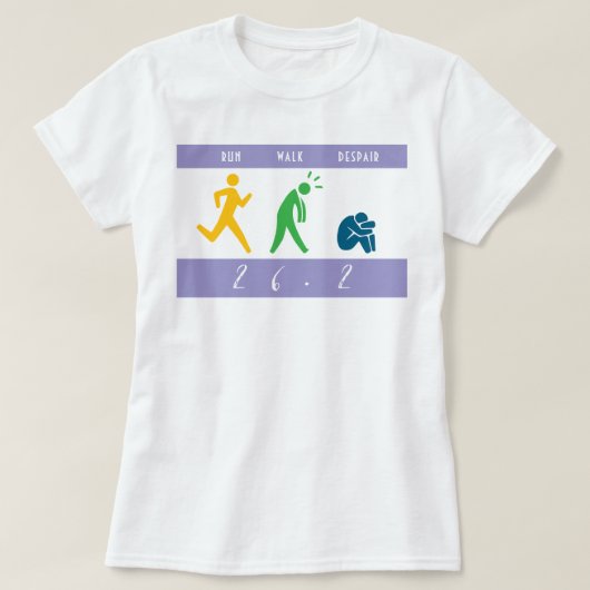 Laufen. Gehen. Verzweiflung. T-Shirt (Design vorne)