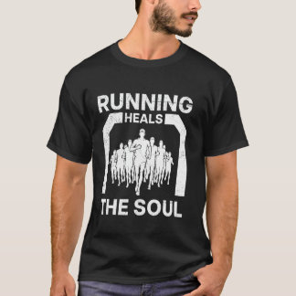 LAUFEN HEILT DIE SEELE Läufer Lustiger Marathon T-Shirt