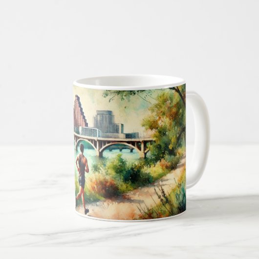 Laufen in Austin Texas Kaffeetasse (VorderseiteRechts)