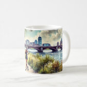 Laufen in Boston Massachusetts Charles River Kaffeetasse (VorderseiteRechts)
