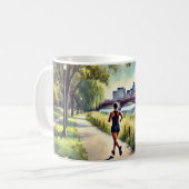 Laufen in Boston Massachusetts Charles River Kaffeetasse (Vorderseite Links)