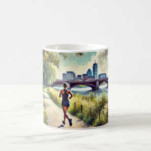 Laufen in Boston Massachusetts Charles River Kaffeetasse