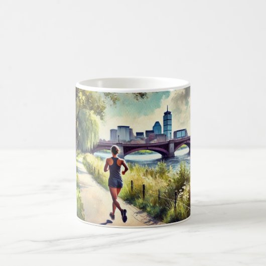 Laufen in Boston Massachusetts Charles River Kaffeetasse (Mittel)