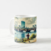 Laufen in Boston Massachusetts Charles River Kaffeetasse (Vorderseite Links)