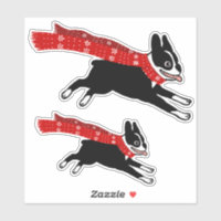 Laufen in Boston Terrier mit dem Niedlichen Winter