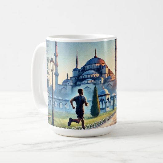 Laufen in der Blauen Moschee von Istanbul Kaffeetasse (Vorderseite Links)