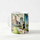 Laufen in Houston Texas Kaffeetasse (Vorderseite Links)