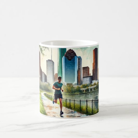 Laufen in Houston Texas Kaffeetasse (Mittel)