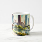 Laufen in Houston Texas Kaffeetasse (VorderseiteRechts)