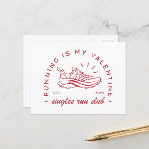 Laufen ist mein valentinischer Single-Laufclub Postkarte